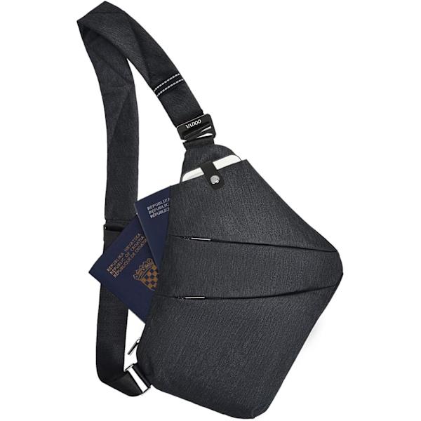 Sling Bag - Tyverisikret Crossbody Skuldertaske til Mænd og Kvinder Leftblack