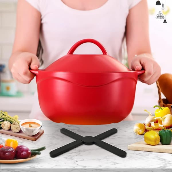 Silicone Foldable Pot Holders 2-pack Non-slip Heat Resistant for Hot Pots/Cups/Dishes/Plates