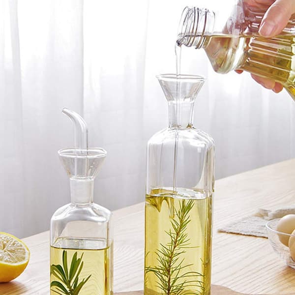 Glas Olivoljedispenser Flaska, Glas Matoljedispenser med Pip, lämplig för kök och grill (125ml/4.27oz, 2-pack)