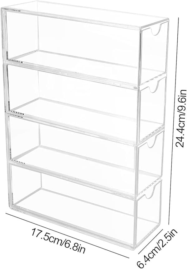 Eyewear Storage Box with 4 Acrylic Eyewear Organizer Drawers