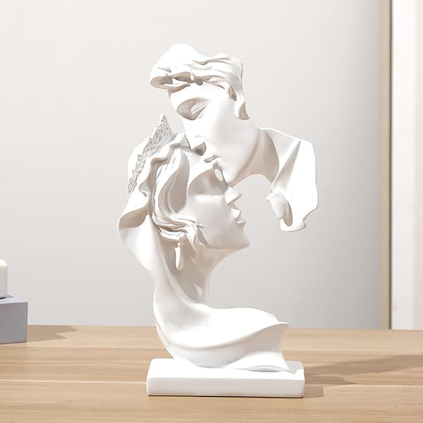 Parpynt gave statue, hvid harpiks håndværk Valentinsdag