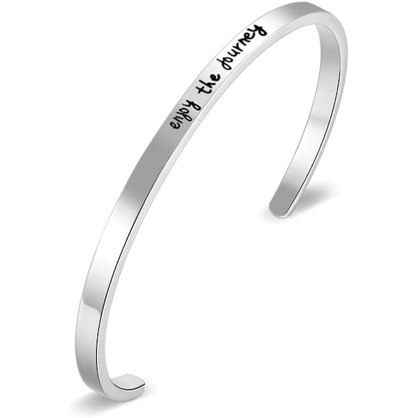 Vänskapsarmband för kvinnor - Inspirerande vänskapspresenter till bästa vän, motiverande manschettarmband för systrar, mamma, lärare, presenter 1Enjoy the journey