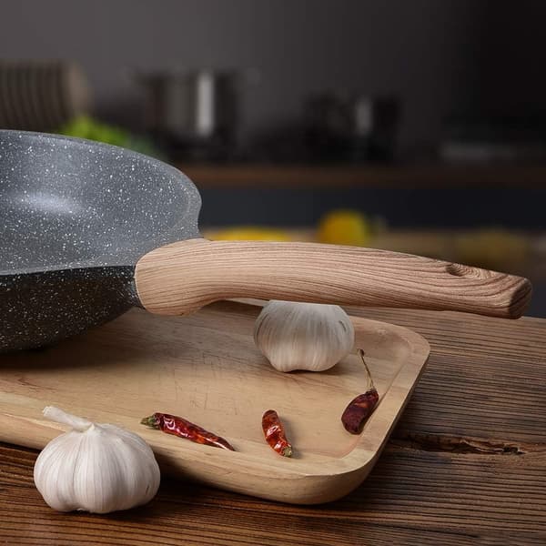 Non-stick Stekepanner 24cm Granitt Stekepanne Steinpanner Grå