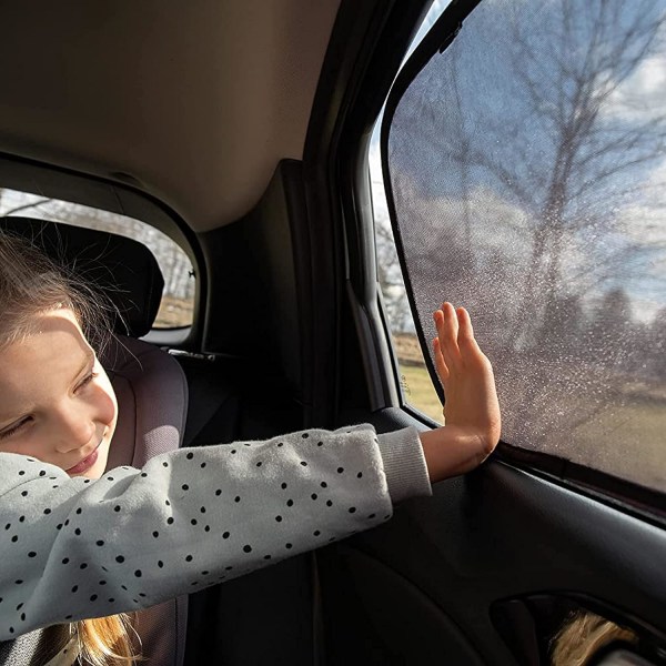 Bilfönsterskydd för baby - Paket med 2 solskydd för bil, 53x35 cm - Cover i mesh - Bländnings- och solskydd för sidofönster