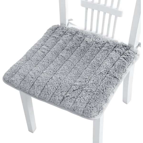 r Pad Sittepute Plysj Koselig Setepute Stolputer Puter Kjøkken Spisestuestolputer Sofa Lenestoler Rullestol Ryggstol Trekk Pute Cus Square Grey 1 Count (Pack of 1)