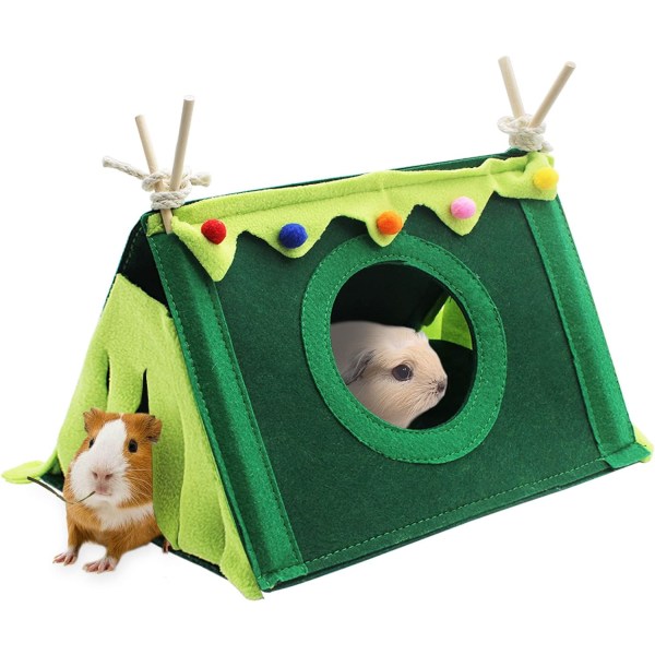 Hamster Tält, Marsvin Gömställe, Liten Djur Gömställe Bo, Hus Husdjur Spelar Sovande Vila Varm Bo, Mysig Ventilation Triangulär green