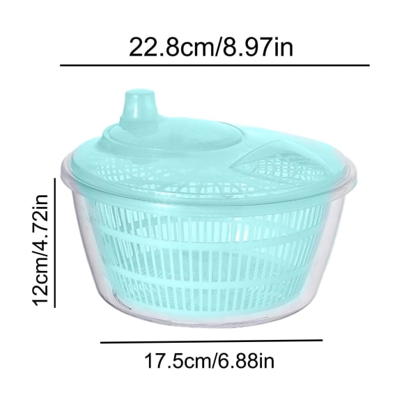 Salatrengjøringssnurre, salattørketrommel, bærbar salattørkerspinner, salat-heerb-spinner med langvarig ytelse, blå