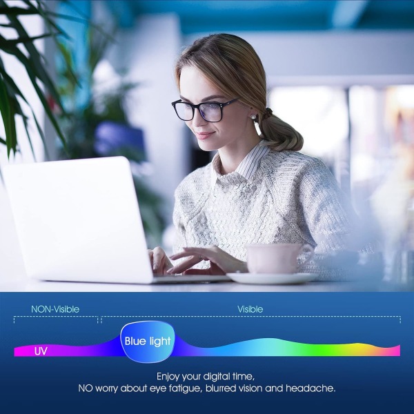 Blålysbriller Gamingbriller Dataskjermbriller Blålysfilter Blokkerende Briller Kvinner Menn Mote PC Antirefleks med UV-beskyttelse
