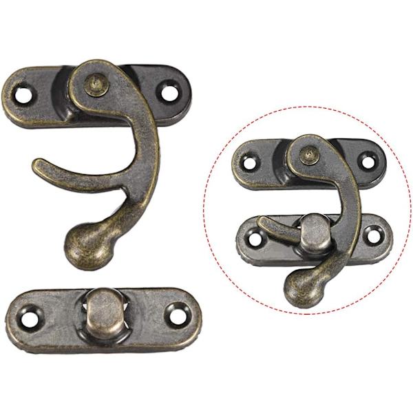 Antiikkinen Vintage Lukko Lukko Oikea Salpa Koukku Hasp 42mm x 37mm Kääntövarsi Salpa Päällystetty Pronssi, 5 kpl Ruuveilla Bronze Tone 42x37mm