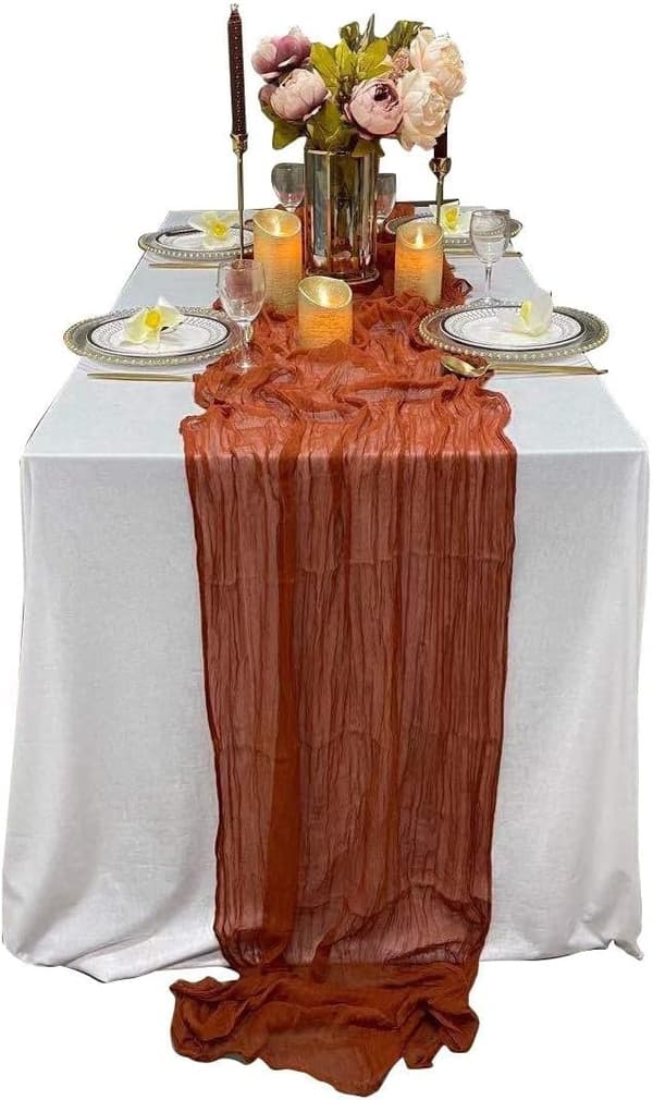 Cheesecloth Gauze Table Runner, Wedding Decoration Arch Draping, Gauze Event Centerpiece Runner