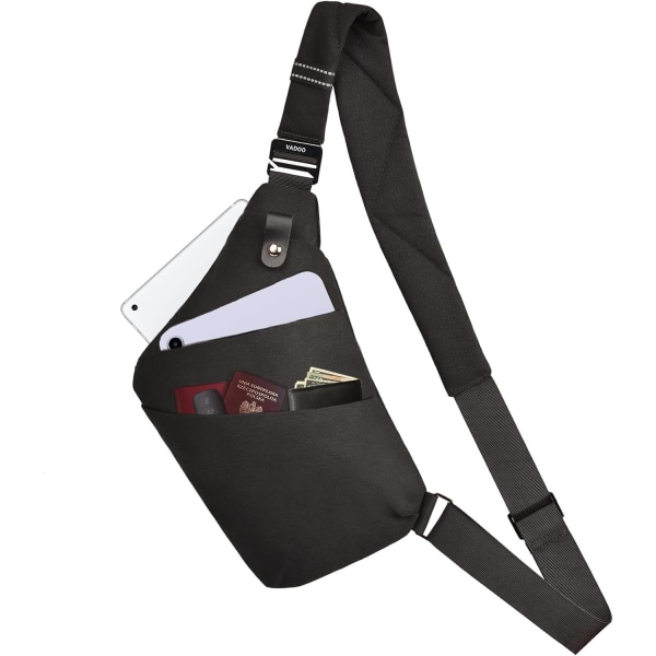 Sling Bag - varkaudenesto Crossbody olkalaukku miehille ja naisille Blackl