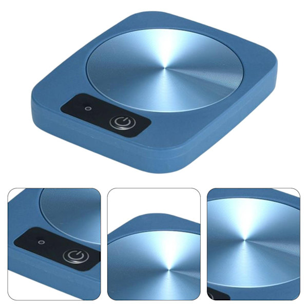 Kaffe Kop Varmer, USB Opladning Coaster Bærbar, Holdbar Multifunktion Keramiske Kopper, Metal Kopper Varmer, Blå