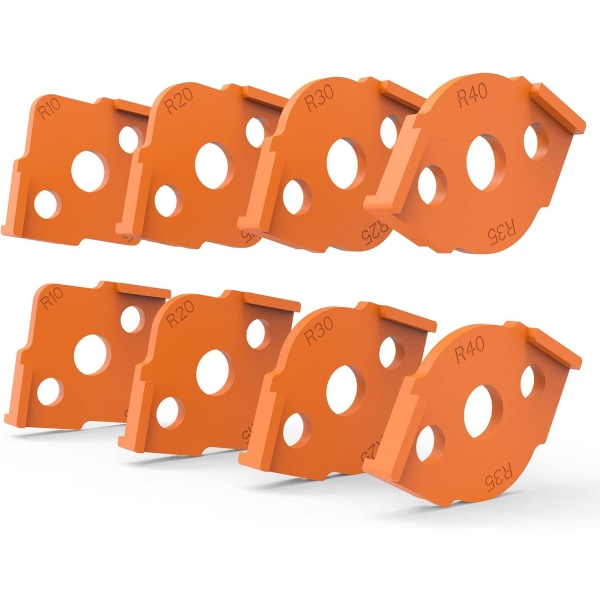 Radius Jig Router Skabeloner Hjørneradius Fræsning Skabeloner, ABS+CNC Høj Hårdhed Behandling Lim, Fræsning Afrundede Hjørner Bit Skabeloner, R5 2 sets of 8 packs
