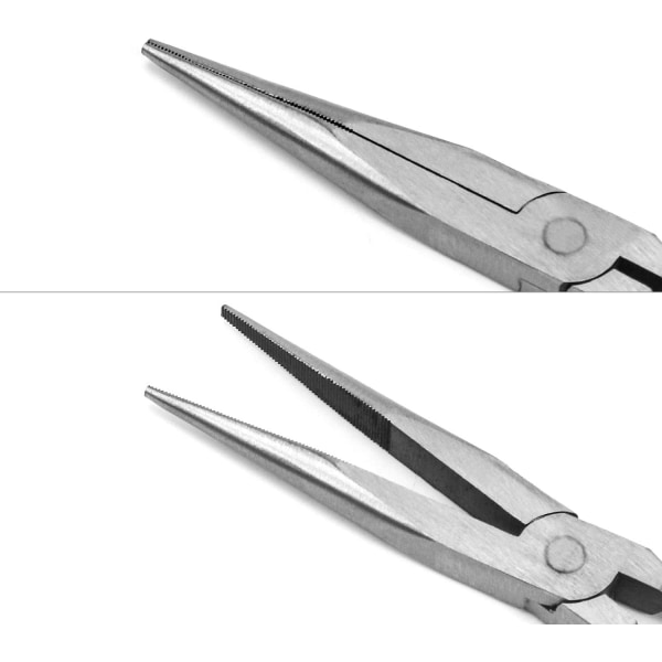Langnæsede Tang med Lang Rækkevidde, Langnæsede Elektronik Tang, Glatte Serrated Kæber, 11\" / 280 mm Straight Nose Pliers