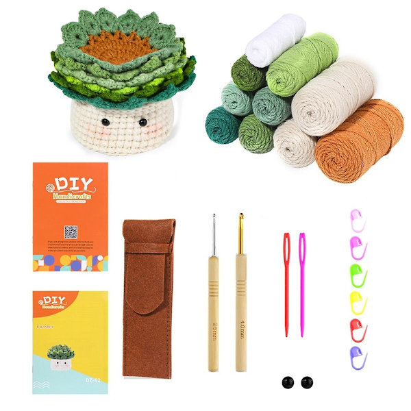 Virka kit för nybörjare - 6 st underlägg i en kruka Virka startkit, nybörjare Virka kit Wit