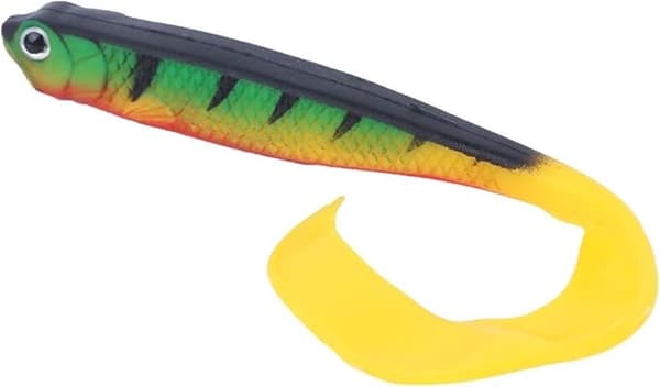 Fiskedrag, set om 8, 12 cm, PVC, paddelsvansdesign
