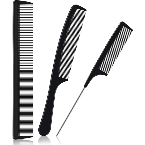 Frisörkammar Set, 3 st Hårkammar Hårborstar, Pin Tail Kam, Anti Statisk Fintandad Klippkam Professionell Salongsstylingkam Fine Tooth Comb Set 3 Count (Pack of 1)