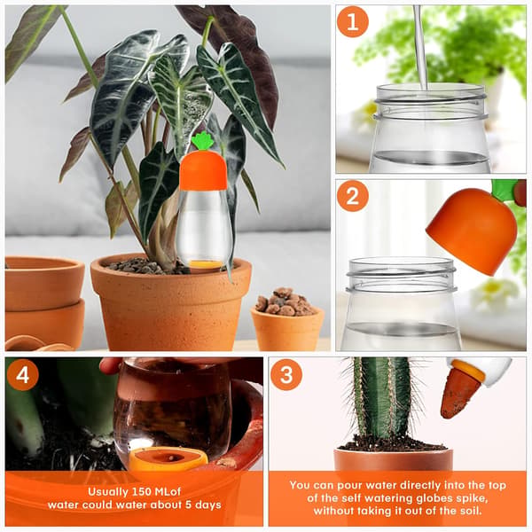 Self-Watering Planter Insert, 2 Pcs Plant Watering Devices Self-Watering Spikes, Plant Watering Inserts