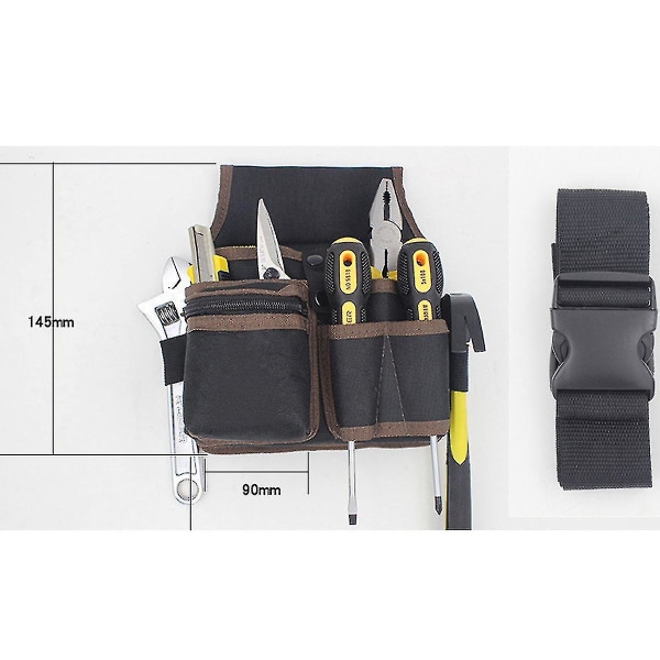 Multi Pocket -työkalupussi, raskaaseen käyttöön tarkoitettu Oxford Waist -työkalulaukku sähköteknikon korjaajalle