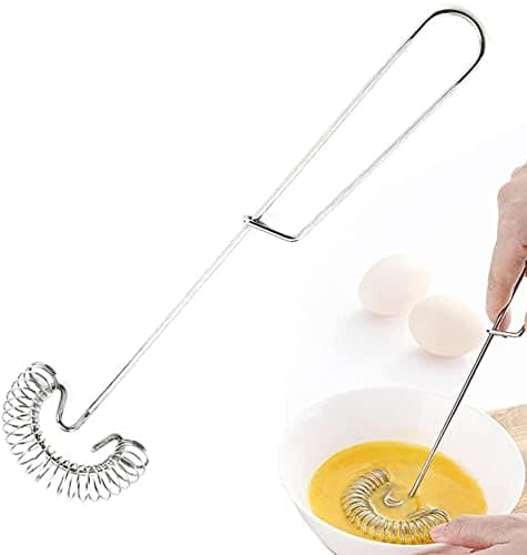 Spiralpisker i Rustfrit Stål Robust Pisker Sauceomrører Mixer Mælkepisker Dyseskummer Kaffeomrører 2 Stykker Silver