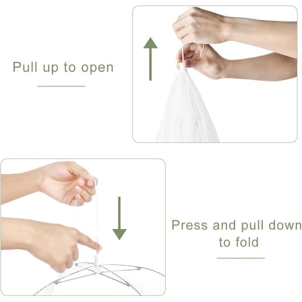 3-pack matskydd 14 tum pop-up krypterade nätplattor serveringstält, fint nätparaply för utomhusbruk, fester, picknickar, grillfester, återanvändbara och C White 14 inch