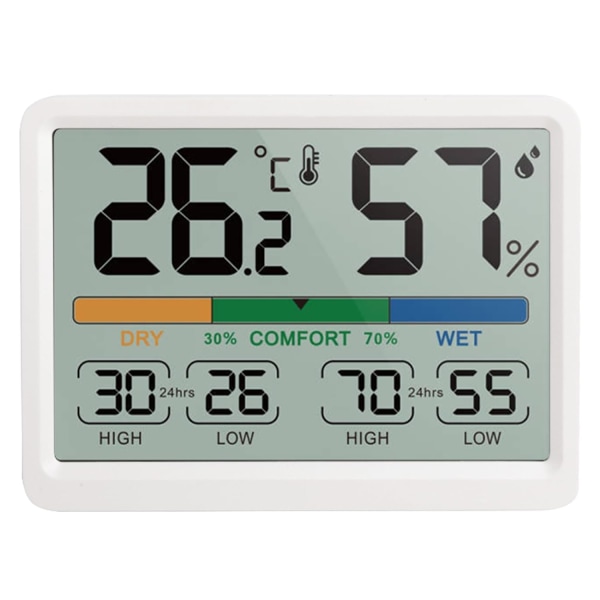 og temperaturmonitor - AIMILAR digitalt indendørs termometer med høj lav historik, ℉ / ℃ valgbar, nem at bruge, kalibrerbar, magnetisk mulighed White