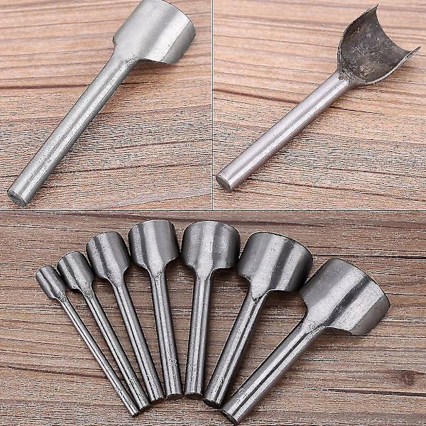 7 st/set Läderverktyg Sylar Bågformade Stansverktyg Läderhantverk Skär Syl Bältesändskärare Syverktyg (10-40mm)