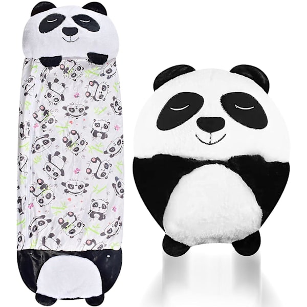2-i-1 Børnesovepose, Udendørs Sovepose, Camping Sovepose, Bamse Sovepose Med Pude, 160 X 60 Cm