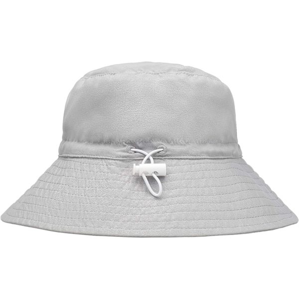 Baby Solhatt Leende Ansikte Småbarn UPF 50+ Solskyddande Hinkhatt Fin Strandhatt för Baby Flicka Pojke Justerbar Mössa Gray 06 Months