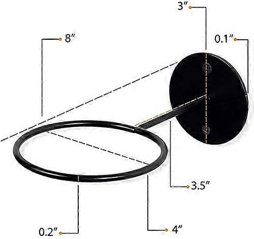 Pyöreä kukkaruukun seinäteline 21,5 cm musta