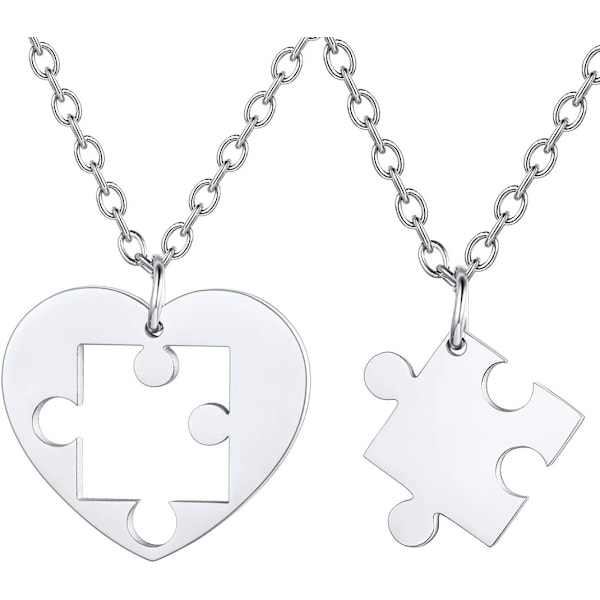 Rustfrit stål puslespil til 2 stykker puslespil vedhæng halskæde, kat/livets træ/hjerteformet, tilpasselig, yin yang halskæder smykker gave til Style 04 Stainless SteelPersonalised Personalized