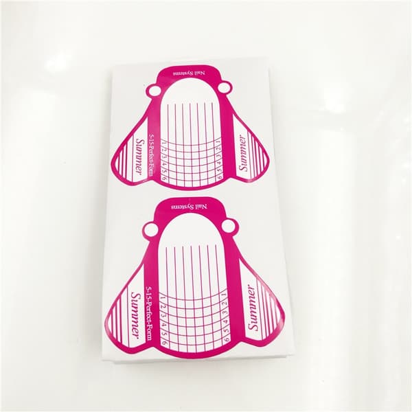 Paper Nail Forms for Gel Builder - 100 pcs Rose Nail Extension Form Stickers - Large Self-Adhesive Nail Builder Forms