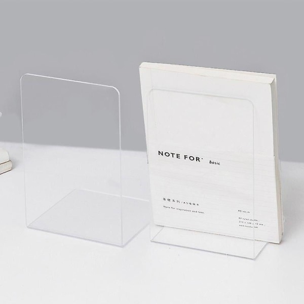 Set med 2 bokställ i akryl Transparenta bokstöd 12*12*17,5 cm Tjocklek 3 mm