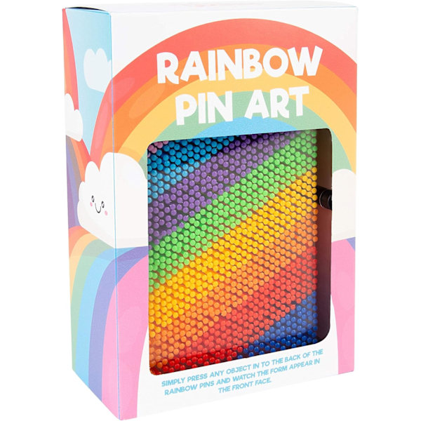 45149 Rainbow Pin Art -lelu / Ihanteellinen kotiin ja toimistoon / Uutuus hauska lahja / 3D hauska työpöydän veistos gadget / Klassinen retropeli / 18cm x 13cm Rainbow