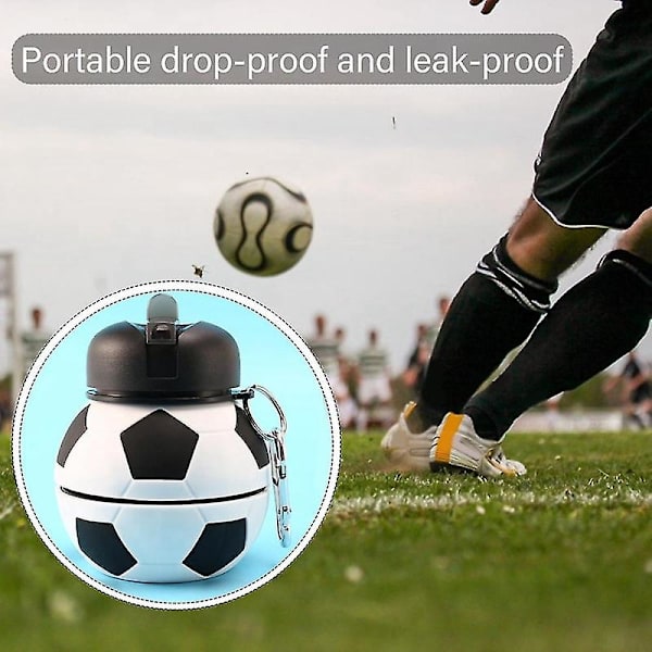 Fotboll Sport Vatten Hopfällbar Reseflaskor Med Silikon För Camping Vandring Sport