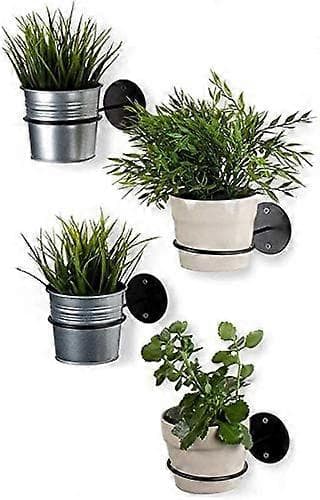 Pyöreä kukkaruukun seinäteline 21,5 cm musta