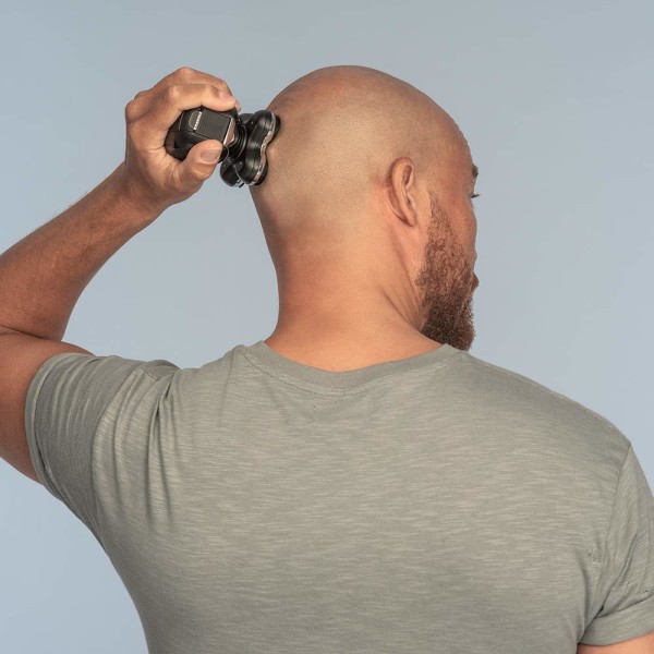 Elektrisk hodebarbermaskin for skallede menn, våt og tørr bruk, 5 skjærehoder gir hud tett resultater (0,2 mm), enkel å rengjøre (vanntett), pop-up trimmer