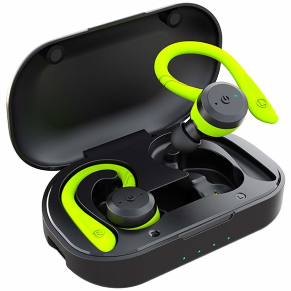 Bluetooth-hodetelefoner med IPX7 vanntette for løping, grønn