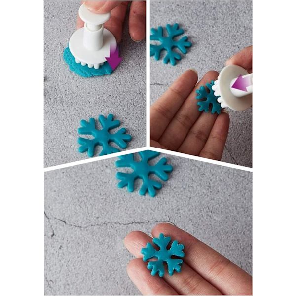 For Kakepynt Fondant Cookie Cutter Cupcake Dekorering Fondant Form Snøflak Kakepynt Verktøy for Babyshower Fest Bryllup Bursdag For -