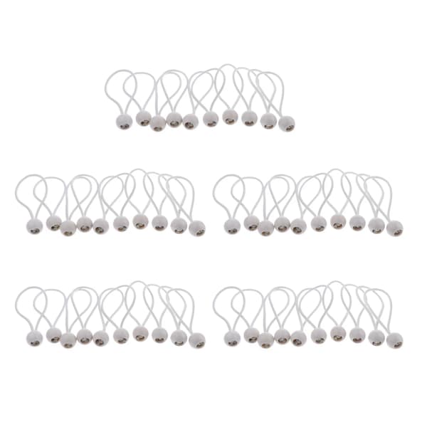 50 stk. 162 mm 5 mm kraftige elastiske snore elastiske reb til sikring af tagtelte presenning WHITE