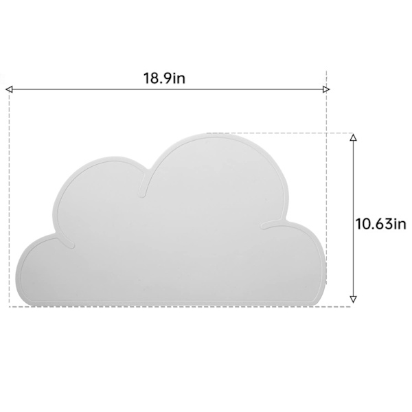2-pack silikonunderlägg, livsmedelsgodkända mattor för baby (blågrå)