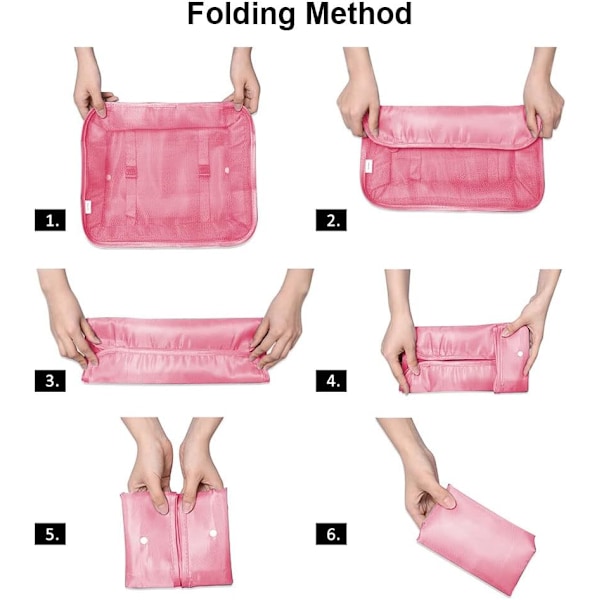 Foldbare vandtætte pakkekuber, 8 stk. rejsearrangør pakkeposer rejsebagage pakkearrangører med skotaske til tøjkuffert sko Pink S