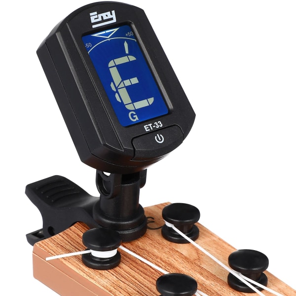 Tinksky Eno Et-33 Mini Clip-on digital lcd kromatisk guitar bas violin Ukulele kromatisk tuner (sort)