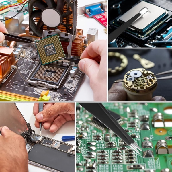 Presisjonstengersett, 8 stk Antistatiske ESD-tenger, Ikke-magnetiske rustfrie stål buede tengersett for modellering, elektronisk reparasjon, håndverk #1 8PCS #2 1PC