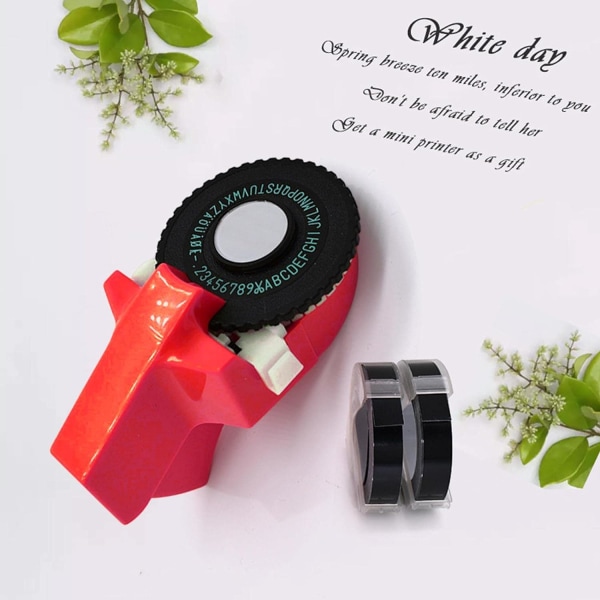 abel-printer, med manuel tape-etiketmaskine, etiket-optager, til hjemmet, etiketmaskine-prægemaskine red