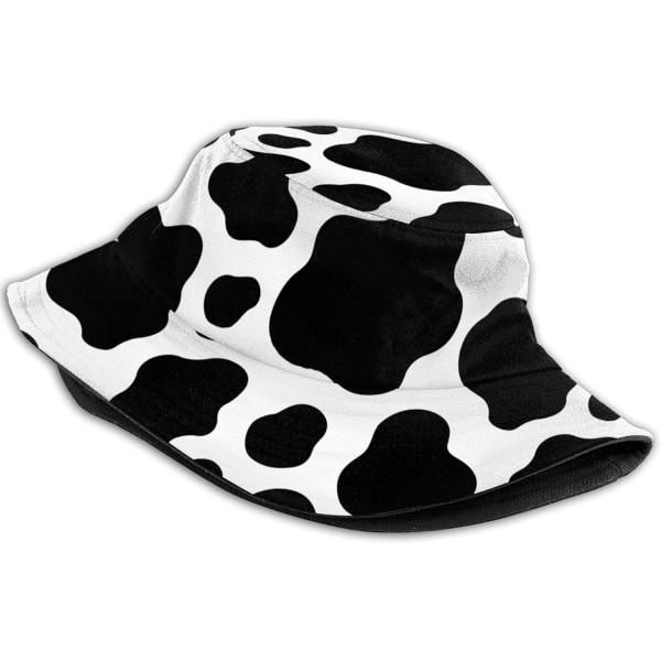 EN Hinkar Mode Solhatt Packbar Utomhus Fiskarehatt för Kvinnor och Män Black and White Cow Print One Size