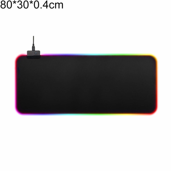 Stor RGB Gaming-musematte -15 lysmoduser Touch Control Utvidet myk datamaskintastaturmatte Sklisikker gummibase for spillere Esports-proffer (800X300 mm)