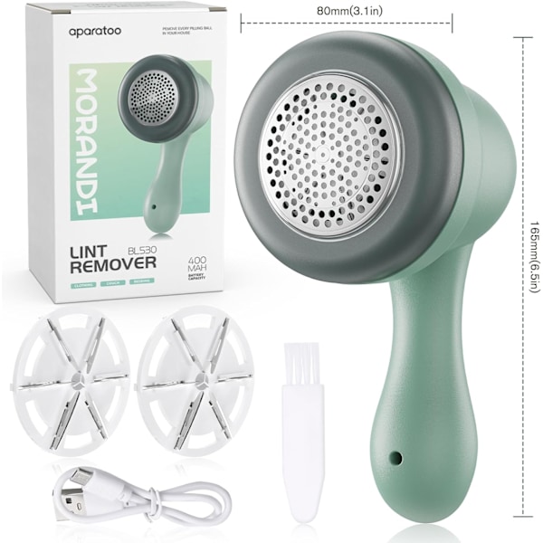 Tyg Rakapparat, Bärbar Ludd Remover med 2 Utbytbara Blad, USB Laddningsbar Fluff Remover Bobble Remover för Kläder Tyg, Blå Mldmquk08312