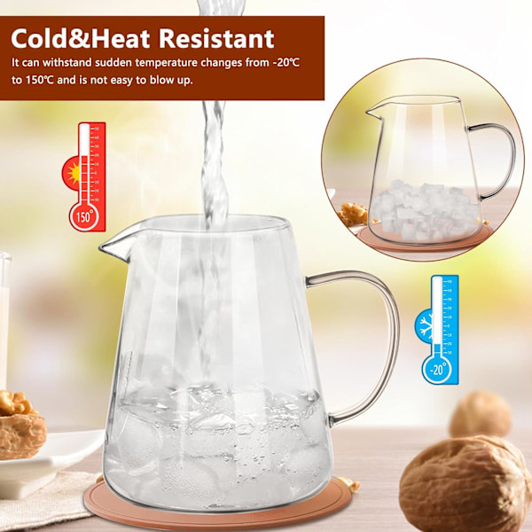 Klar glas tekande med si, rund form tekande, varmebestandig borosilikat glas si tekande, komfursikker tekande (750ML) 750ml 750ML