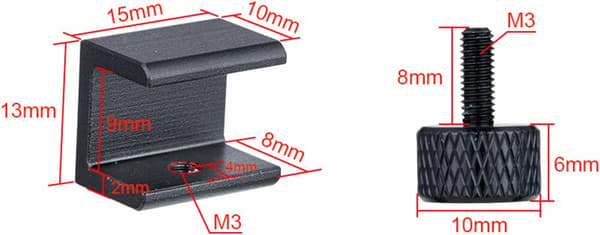 4 stk. glasbedklemmer glashyldeholder i aluminiumslegering varmt bed glasplatform monteringssæt til 3D-printer justerbart 3D-printertilbehør
